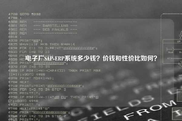 电子厂SAP-ERP系统多少钱？价钱和性价比如何？