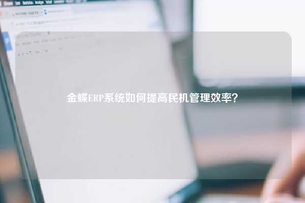 金蝶ERP系统如何提高民机管理效率？