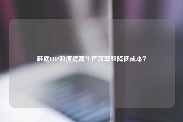 鞋底ERP如何提高生产效率和降低成本？