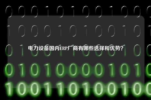 电力设备国内ERP厂商有哪些选择和优势？